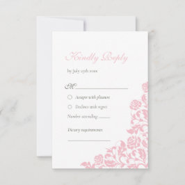  roze roze bruine bruiloft RSVP kaartje