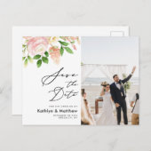 Roze roze bruine bruinbruidsbruinbruid sparen de d aankondigingskaart (Voorkant / Achterkant)