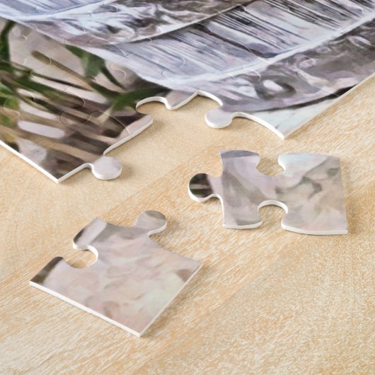 Roze roze bruine druppels legpuzzel (Zijkant)