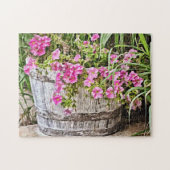 Roze roze bruine druppels legpuzzel (Horizontaal)