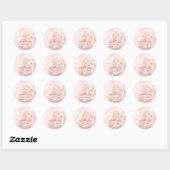 Roze roze bruine meid Baptisme Ronde Sticker (Vel)