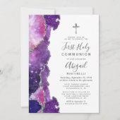 Roze roze bruine roze roze zilver eerste Heilige C Kaart (Voorkant)