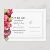 Roze roze bruinroze bruiloft met uitzondering van  aankondigingskaart (Achterkant)