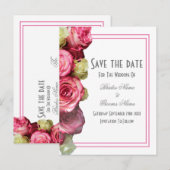 Roze roze bruinroze bruiloft met uitzondering van  aankondigingskaart (Voorkant / Achterkant)