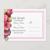 Roze roze bruinroze bruiloft met uitzondering van  aankondigingskaart (Achterkant)