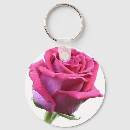 Roze Roze Bud Afbeelding Sleutelhanger (Voorkant)