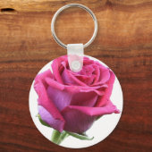 Roze Roze Bud Afbeelding Sleutelhanger (Voorkant)