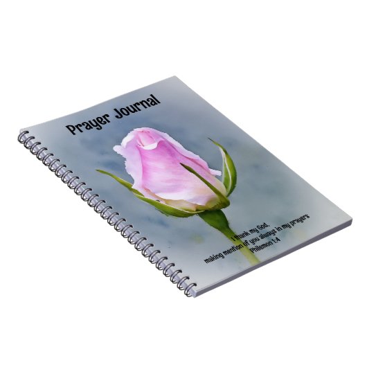  Roze Roze Bud Art Prayer Journal Notitieboek (Rechterzijde)