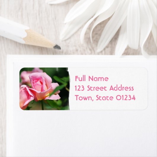 Roze Roze Bud Mailing Labels (Insitu)