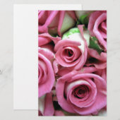 Roze roze Buds Briefpapier (Voorkant / Achterkant)