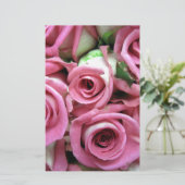 Roze roze Buds Briefpapier (Staand voorkant)