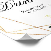 Roze Roze & Burgundy Roos Drinkbord voor de Bruids Poster (Hoek)