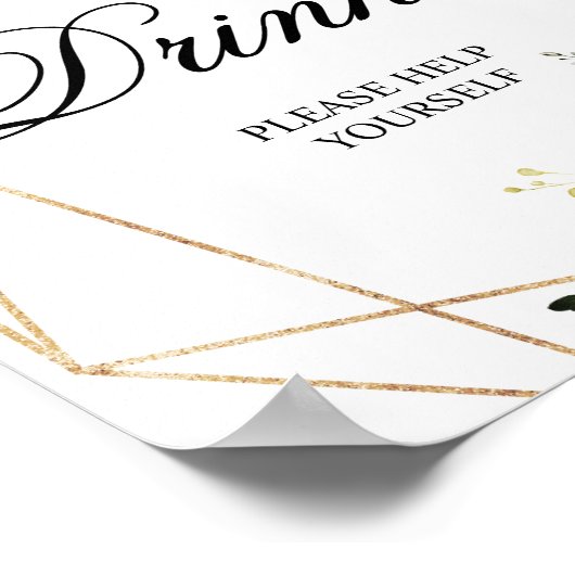 Roze Roze & Burgundy Roos Drinkbord voor de Bruids Poster (Hoek)