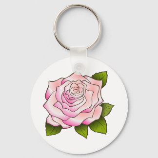 roze roze Button Sleutelhanger