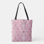 Roze Roze caleidoscoop Mandala Tote Bag (Achterkant)