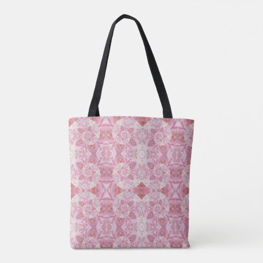 Roze Roze caleidoscoop Mandala Tote Bag (Achterkant)