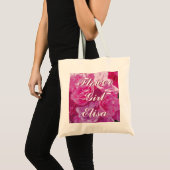 Roze roze canvas tas | Gepersonaliseerde naam (Voorkant (product))
