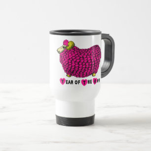 Roze roze Chinese jaargang Reisbeker
