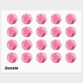 Roze roze cirkelvormige Stickers (Vel)
