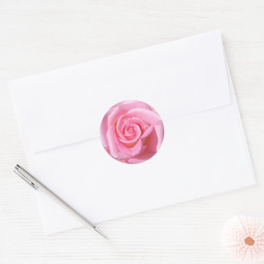 Roze roze cirkelvormige Stickers (Envelop)