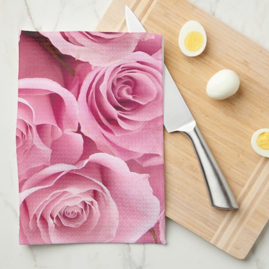 roze roze collage theedoek (Quarter Fold)