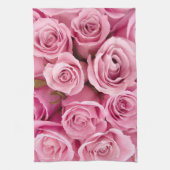 roze roze collage theedoek (Verticaal)