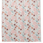 Roze roze crème blauw Volledige afdruk maken Douchegordijn (Voorkant)