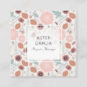 Roze roze crème blauw Volledige afdruk maken Vierkante Visitekaartje (Voorkant)