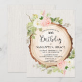 Roze roze crème floral kaart (Voorkant / Achterkant)