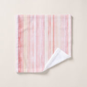 Roze Roze Crème Strepen Bad Handdoek (Wasdoekje)