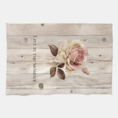 Roze Roze Crème Wit Faux Hout Theedoek (Horizontaal)