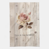Roze Roze Crème Wit Faux Hout Theedoek (Verticaal)