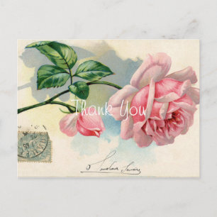 roze roze dank je briefkaart