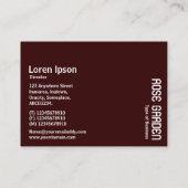 Roze roze (donkerchocolade) visitekaartje (Achterkant)