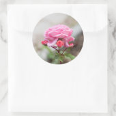 roze roze drie rode knoppen ronde sticker (Tas)