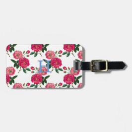 Roze roze druk bagagelabel