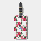 Roze roze druk bagagelabel (Voorkant verticaal)