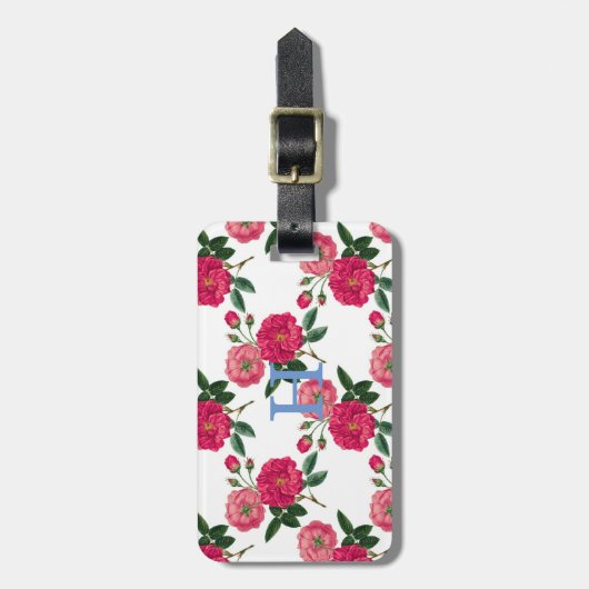 Roze roze druk bagagelabel (Voorkant verticaal)