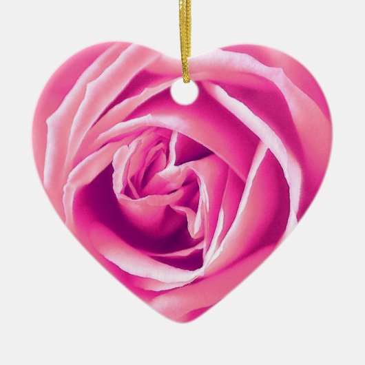Roze roze druk keramisch ornament (Voorkant)