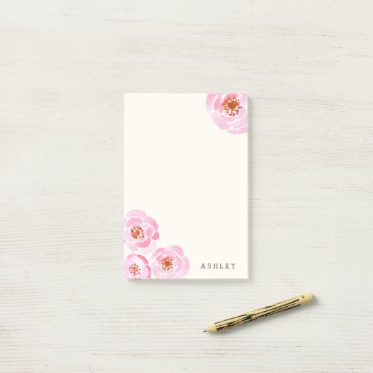 Roze roze druk na IT Post-it® Notes (Op bureau)