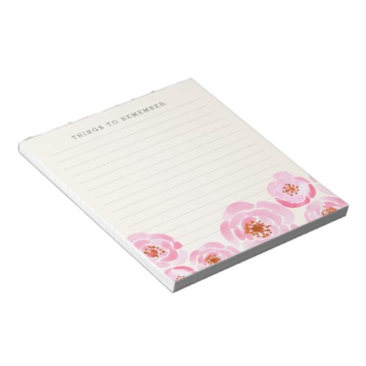 Roze roze druk notitieblok (Schuin)