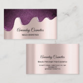 Roze roze druppelt op in de nagels Wax Makeup Paar Visitekaartje (Voorkant / Achterkant)