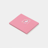Roze Roze Eenhoorn Centrum Gloeiend Post-it® Notes (Schuin)
