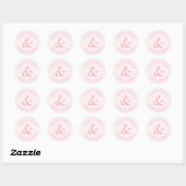 Roze Roze Eenvoudig Elegante Bruid En Bruidegom Tr Ronde Sticker (Vel)