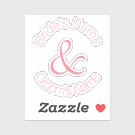 Roze Roze Eenvoudig Elegante Bruid En Bruidegom Tr Sticker
