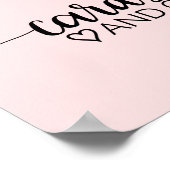 Roze Roze Eenvoudige Calligrafie Kaarten en Cadeau Poster (Hoek)