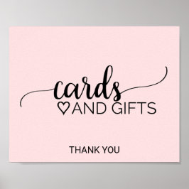 Roze Roze Eenvoudige Calligrafie Kaarten en Cadeau Poster
