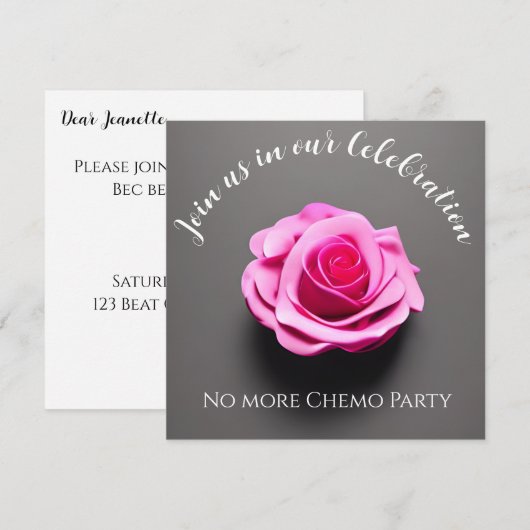 Roze roze einde behandeling borstkanker kaart (Voorkant / Achterkant)