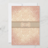 Roze roze elegante trouwuitnodiging kaart (Achterkant)