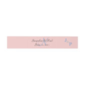 Roze Roze en Blauwe Pastels Monogram Uitnodigingen Wikkel (Vlak)